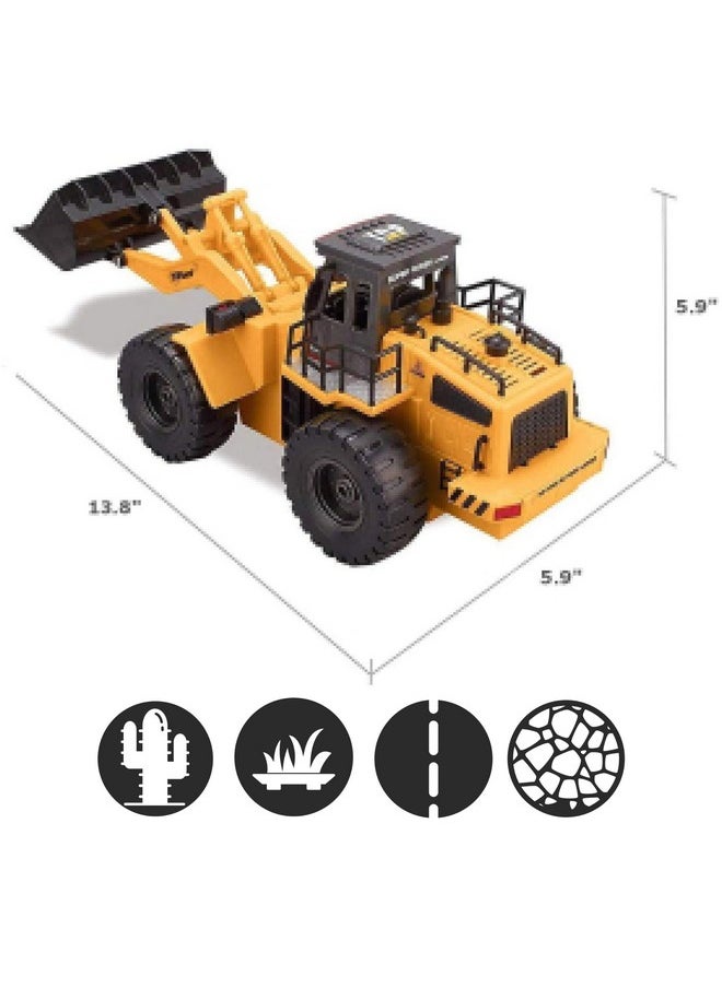 Top Race Top Race 6 Channel Full Functional Front Loader RC Remote Control Construction Toy Tractor Lights and Sounds 2.4Ghz Remote Control Tractor Toys Remote Control Bulldozer RC Construction Vehicles Boy  - Image 4