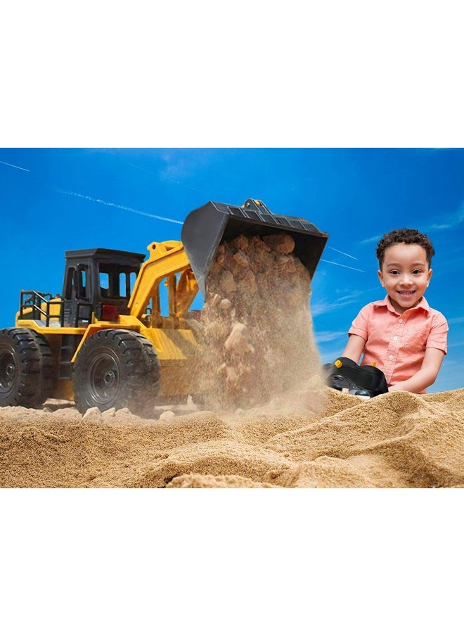Top Race Top Race 6 Channel Full Functional Front Loader RC Remote Control Construction Toy Tractor Lights and Sounds 2.4Ghz Remote Control Tractor Toys Remote Control Bulldozer RC Construction Vehicles Boy  - Image 2