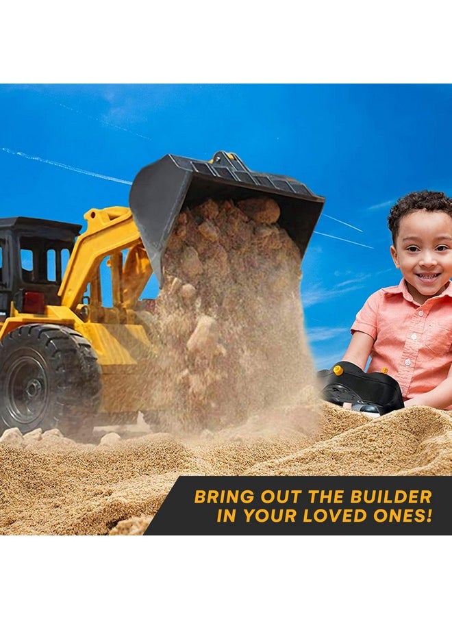 Top Race Top Race 6 Channel Full Functional Front Loader RC Remote Control Construction Toy Tractor Lights and Sounds 2.4Ghz Remote Control Tractor Toys Remote Control Bulldozer RC Construction Vehicles Boy  - Image 3