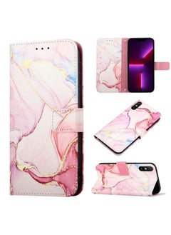 HuHa Case Cover For Xiaomi Redmi 9A / Redmi 9i India / Redmi 9AT PT003 Marble Pattern Flip Leather Phone Case Rose Gold LS005 