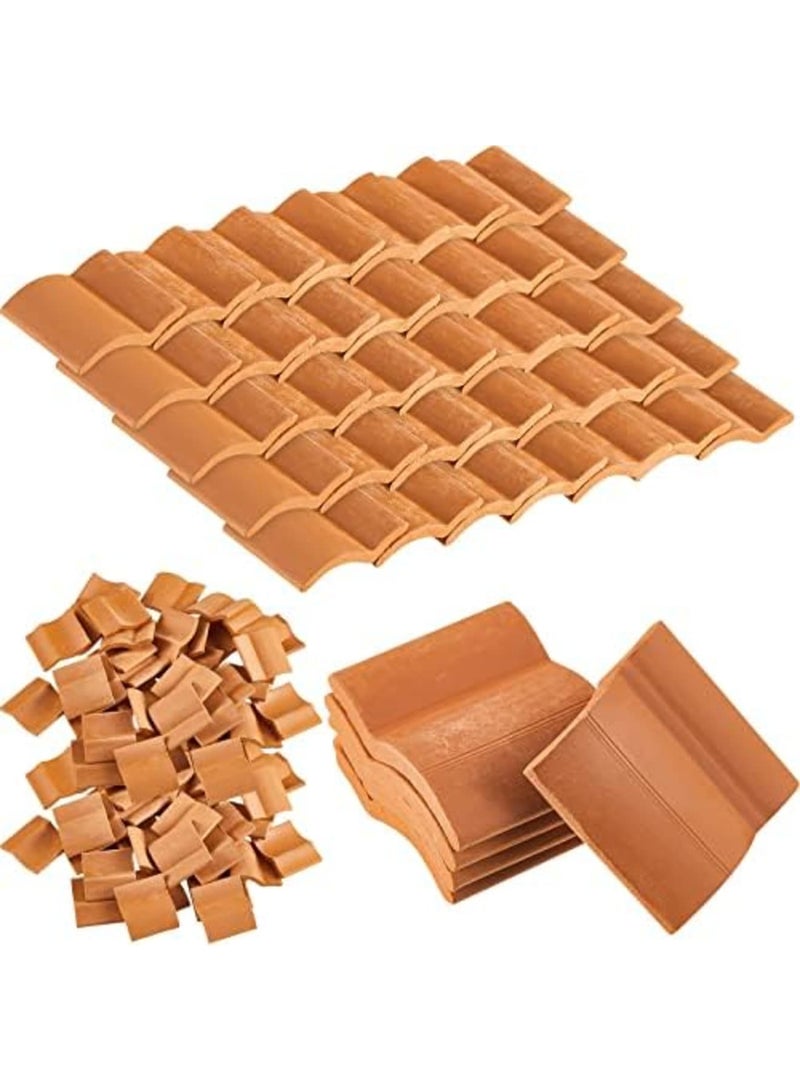 SYOSI Miniature Roofing Tiles Set - 200 Pcs Model Shingles for Dollhouse and DIY Landscaping, Ideal for Garden Roof Decor and Miniature Craft Projects - Image 1