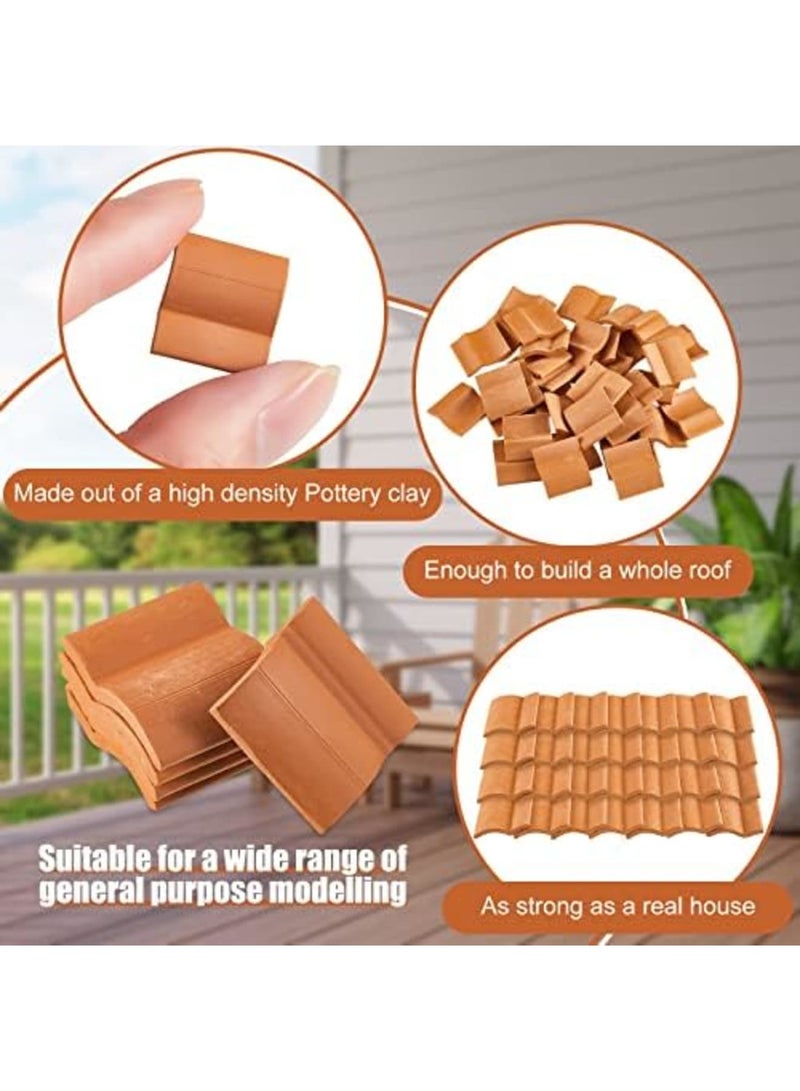 SYOSI Miniature Roofing Tiles Set - 200 Pcs Model Shingles for Dollhouse and DIY Landscaping, Ideal for Garden Roof Decor and Miniature Craft Projects - Image 3