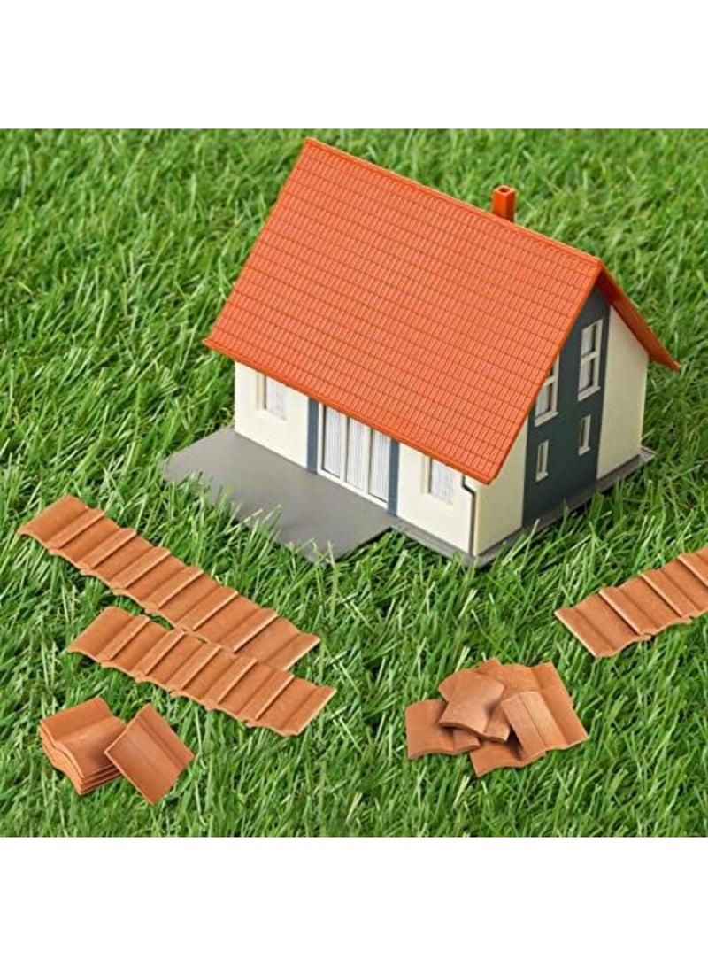SYOSI Miniature Roofing Tiles Set - 200 Pcs Model Shingles for Dollhouse and DIY Landscaping, Ideal for Garden Roof Decor and Miniature Craft Projects - Image 5