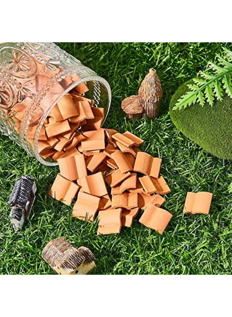SYOSI Miniature Roofing Tiles Set - 200 Pcs Model Shingles for Dollhouse and DIY Landscaping, Ideal for Garden Roof Decor and Miniature Craft Projects - Image 4
