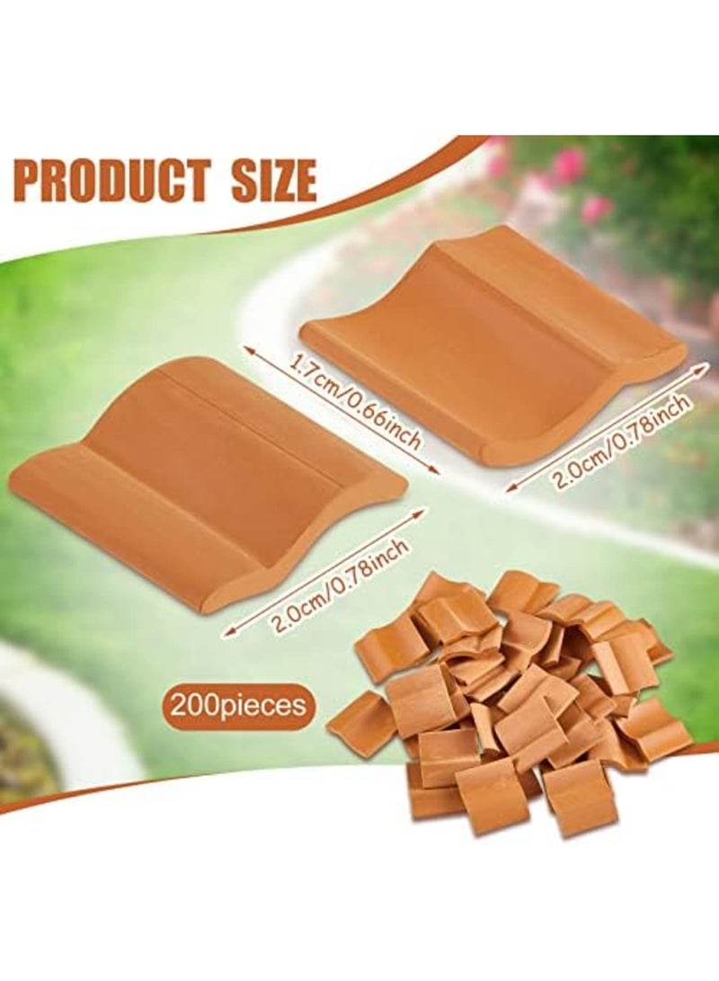 SYOSI Miniature Roofing Tiles Set - 200 Pcs Model Shingles for Dollhouse and DIY Landscaping, Ideal for Garden Roof Decor and Miniature Craft Projects - Image 2