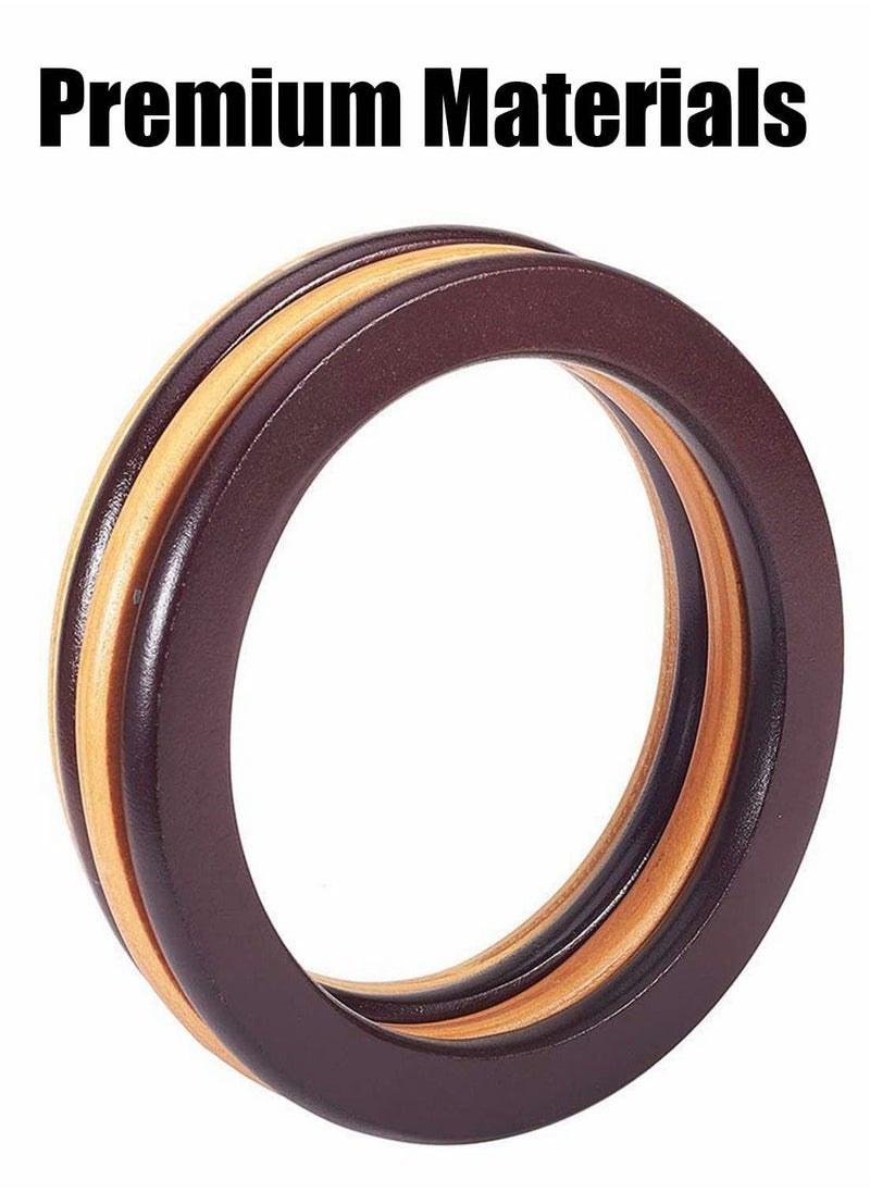 Wooden Bag Handles, 4 Pcs Round Shaped Replacement Purse Handles, 13.5 cm Handbag DIY Accessories  - Image 4