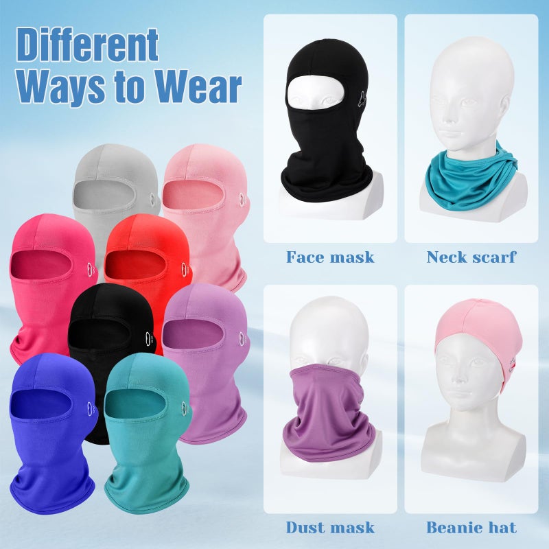 Halfchet 8 Pcs 8 Pcs Winter Balaclava for Kid with Reflective Stripe Windproof Ski Mask Neck Gaiters for Kids 5-12 Boy Girl Cold Weather (Multicolor) (Multicolor) - Image 5