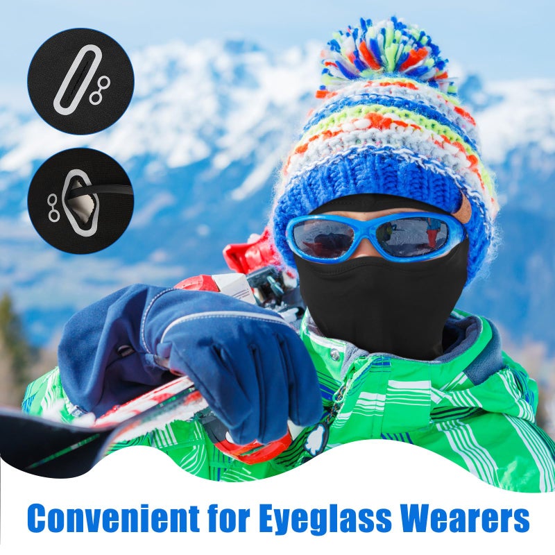 Halfchet 8 Pcs 8 Pcs Winter Balaclava for Kid with Reflective Stripe Windproof Ski Mask Neck Gaiters for Kids 5-12 Boy Girl Cold Weather (Multicolor) (Multicolor) - Image 4