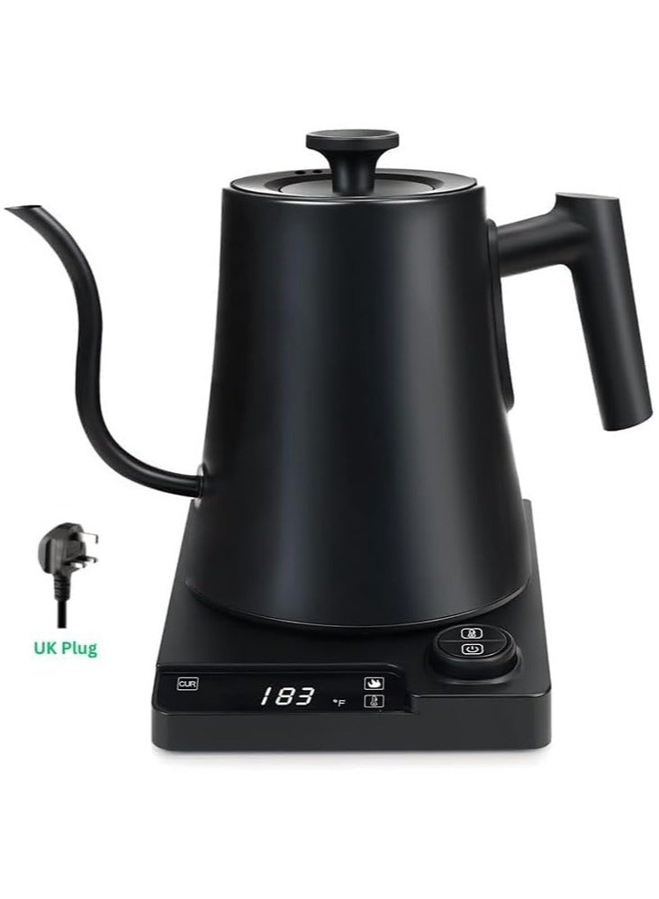 Electric Gooseneck Kettle,Pour Over Kettle for Coffee Tea Brewing,Electric Temperature Control Gooseneck Kettle, 1200W,1L, Matte Black - Image 2