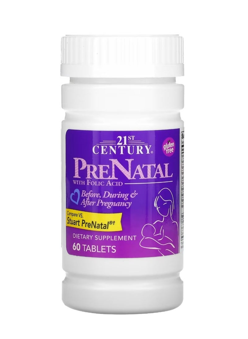 21st Century PreNatal with Folic Acid 60 Tablets - Image 1