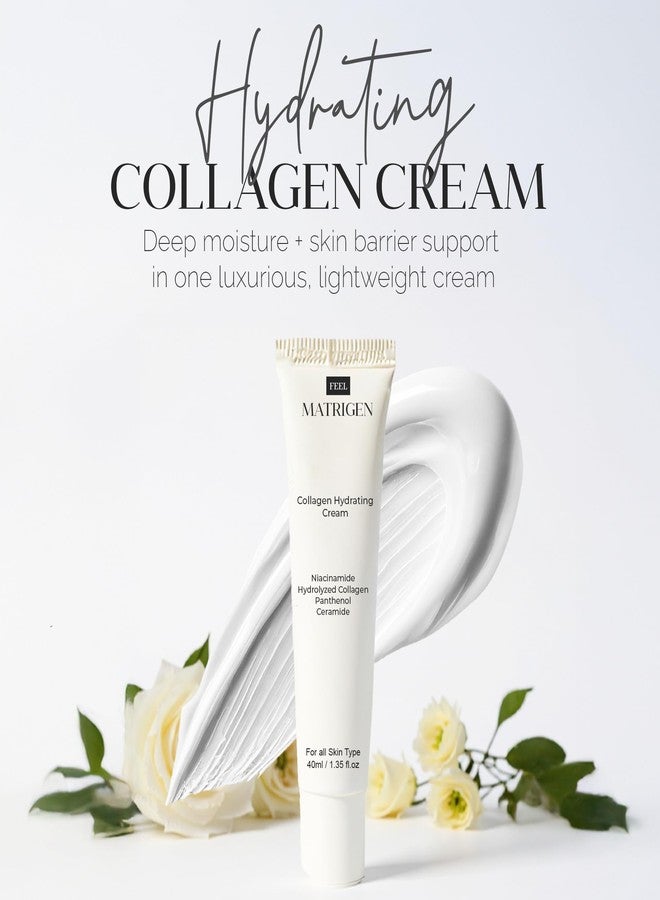 MATRIGEN FEEL MATRIGEN Collagen Hydrating Cream with Niacinamide, Hydrolyzed Collagen, Panthenol & Ceramide – Deep Moisture, Skin Barrier Support, Firmness & Radiance, 1.35 fl. oz - Image 3
