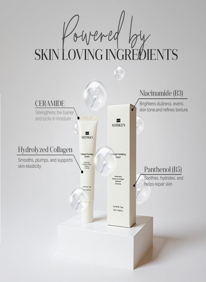 MATRIGEN FEEL MATRIGEN Collagen Hydrating Cream with Niacinamide, Hydrolyzed Collagen, Panthenol & Ceramide – Deep Moisture, Skin Barrier Support, Firmness & Radiance, 1.35 fl. oz - Image 5