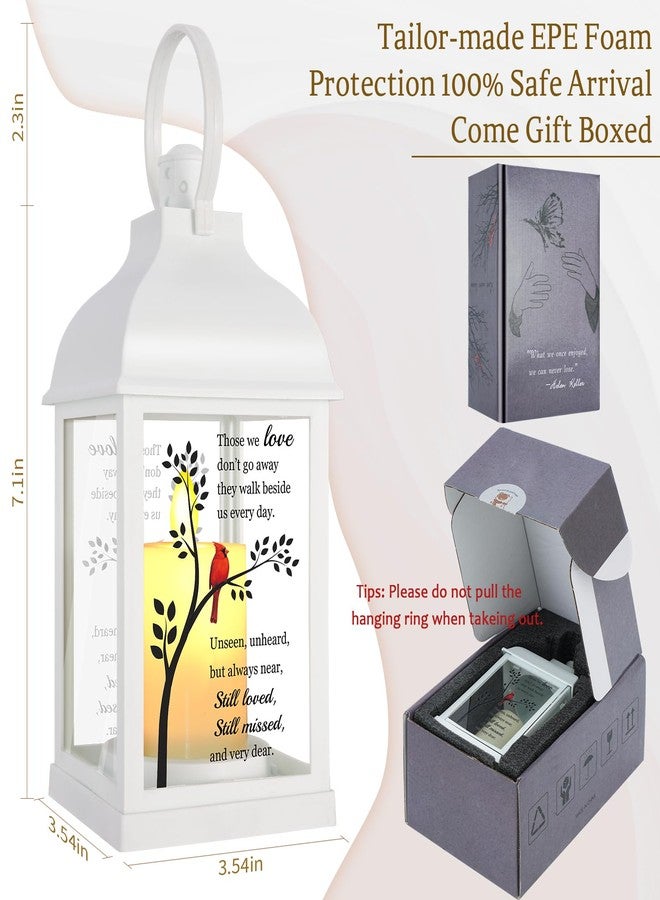 XXSTAR Memorial Lantern with Card - Sympathy Gift for Loss of Mom/Dad/Loved One, Bereavement Keepsake with Flickering Flame, Memory Lamp for Funeral Remembrance or Celebration (White) - Image 2