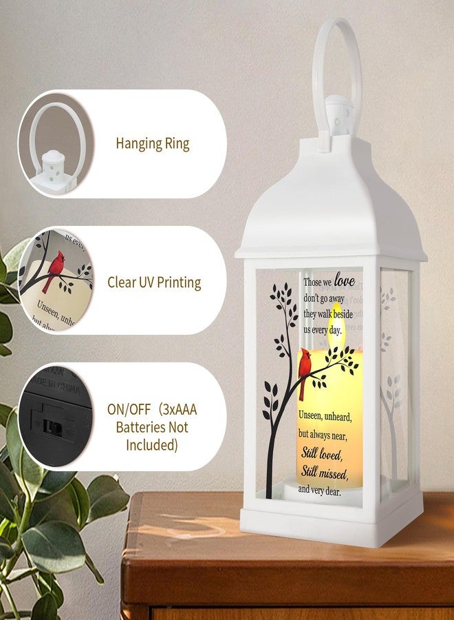 XXSTAR Memorial Lantern with Card - Sympathy Gift for Loss of Mom/Dad/Loved One, Bereavement Keepsake with Flickering Flame, Memory Lamp for Funeral Remembrance or Celebration (White) - Image 3