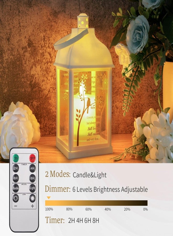 XXSTAR Memorial Lantern with Card - Sympathy Gift for Loss of Mom/Dad/Loved One, Bereavement Keepsake with Flickering Flame, Memory Lamp for Funeral Remembrance or Celebration (White) - Image 4