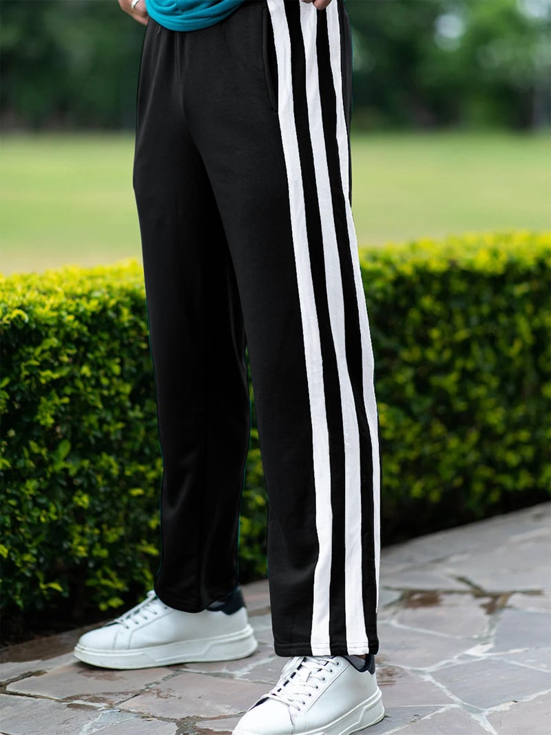 Jump Cuts Mens Color Block Black and White Polyester Side Pockets Cargo - Image 2