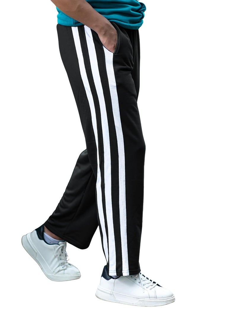 Jump Cuts Mens Color Block Black and White Polyester Side Pockets Cargo - Image 5