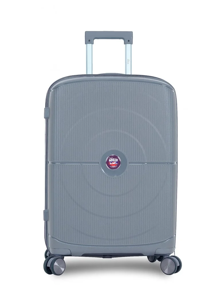 Mnuk 28/24/20 PREMIO Set of 3 Luggage| Polypropylene (PP) Hardside Luggage Trolley|Double 360° 4 Wheeler| Cabin-20 Inch, Medium- 24 Inch, Large-28 Inch|Grey  | Best Price UAE