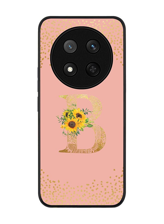 Stylizedd For Honor X9c / Honor Magic7 Lite 5G Case,Slim fit Camera Protection, Shockproof Thin Phone cover  - Custom Floral Monogram - B  (Rose Pink ) - Image 1