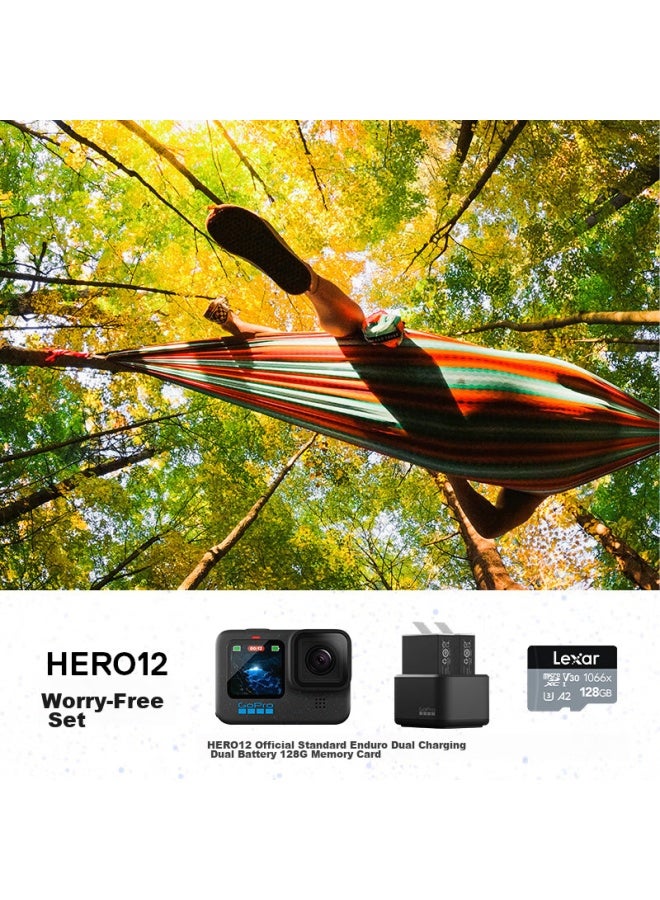 Gopro Hero12 Black Action Camera With Stabilization, Enhanced Battery Life, Waterproof Camera For Vlog, Diving, Skiing, Photography And Videography [camera Only + Enhanced Dual Charger + 128gb] - Image 1