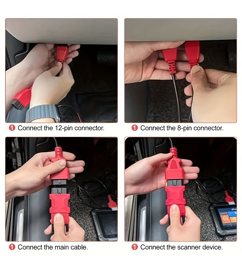 Red 12 8 Pin OBD2 SGW Bypass Cable for FCA Security Diagnostic Tool Coding - Image 3