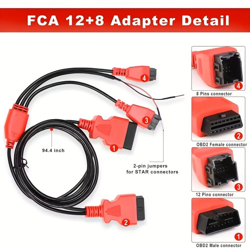 Red 12 8 Pin OBD2 SGW Bypass Cable for FCA Security Diagnostic Tool Coding - Image 4