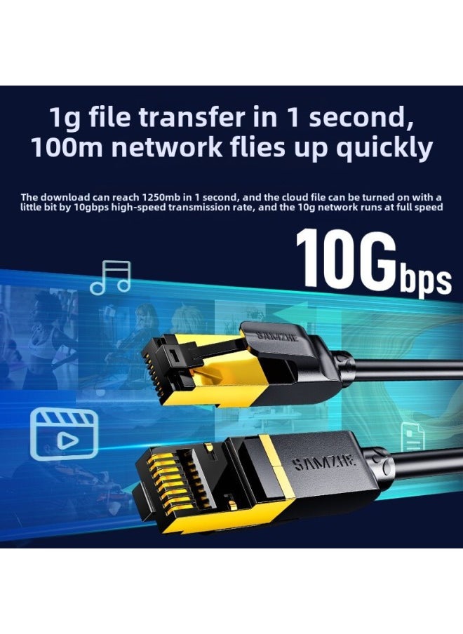 Generic Yamazawa Class 7 And Class 8 Network Cards Household High-speed Shielding 10 Gigabit Oxygen-free Copper Computer Network Cat7 Class Cat8 Class-Color:Seven Categories Of 10 Trillion  Double Shielding Blue-Line Length:0.5m  - Image 3