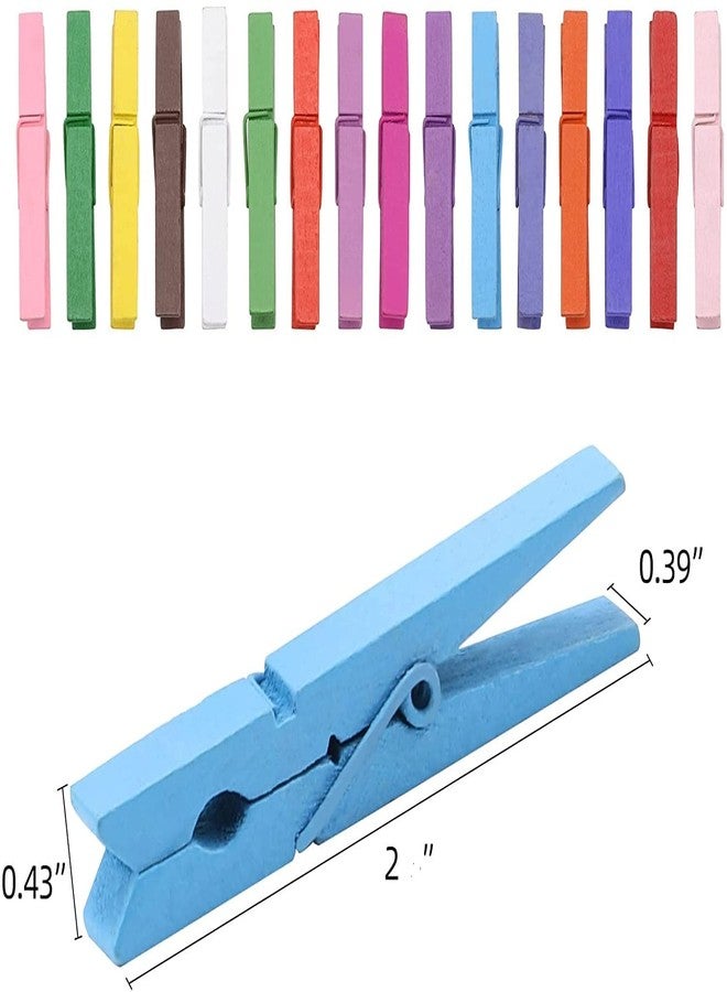 Just Flowers 4.5 CM Long 100 Pcs Colorful Wooden Clothespins, Wooden Photo Clips for Hanging Photos, Pictures, Crafts, Laundry, Decoration - Image 4