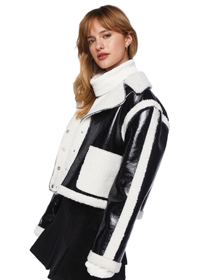FOREVER 21 Faux Shearling-Trim Button-Front Jacket - Image 2