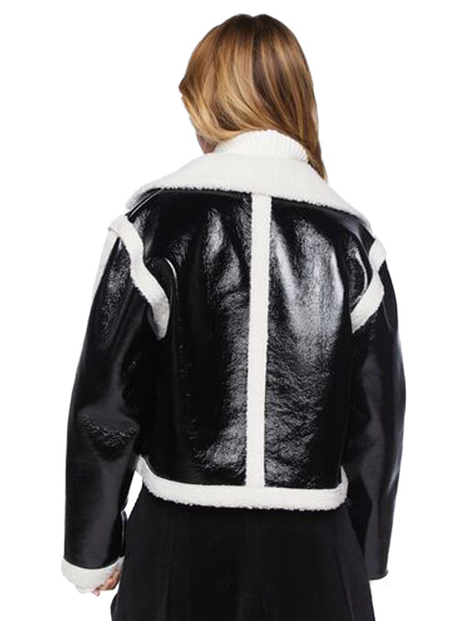 FOREVER 21 Faux Shearling-Trim Button-Front Jacket - Image 3