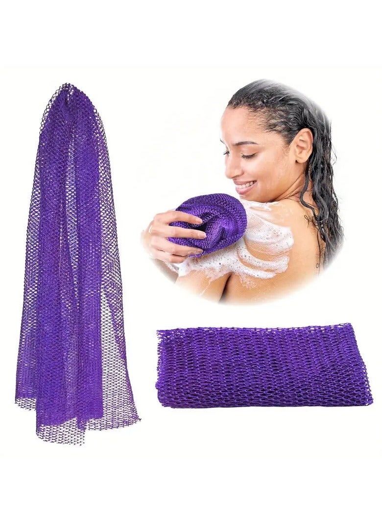 Rozino 1pc African Net Sponge - Exfoliating Bath Wash Cloth, Long Handle Body Scrubber, Shower Back Foot Scalp Cleaner, Dead Skin Remover, Black Owned Authentic Design - Image 5