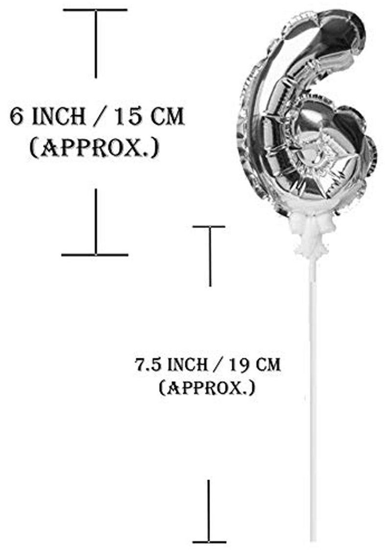 Amfin 16 Number Foil Balloon Cake Topper Wedding Decor Party Kids Birthday Anniversary Cake Flags Supplies - (Silver) - Image 3