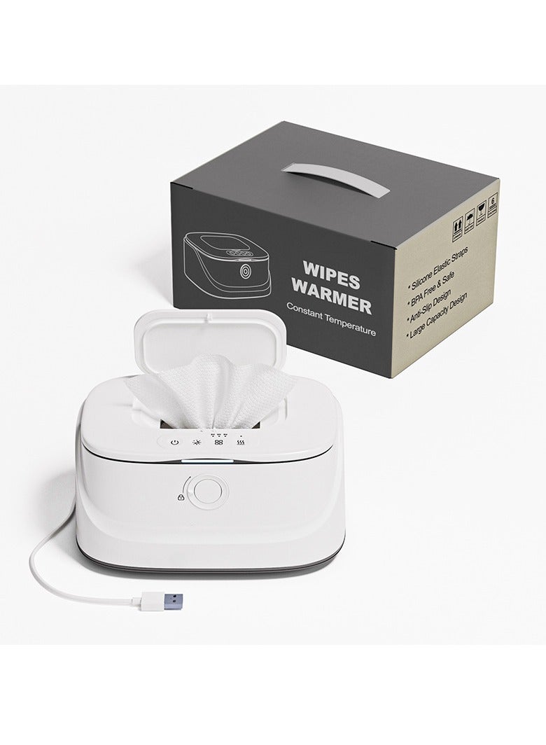 Baby Wipes Warmer with Night Light, Innovative Spring Design, Large Wipes Dispenser, Newborn Wipes Warmer - Image 1