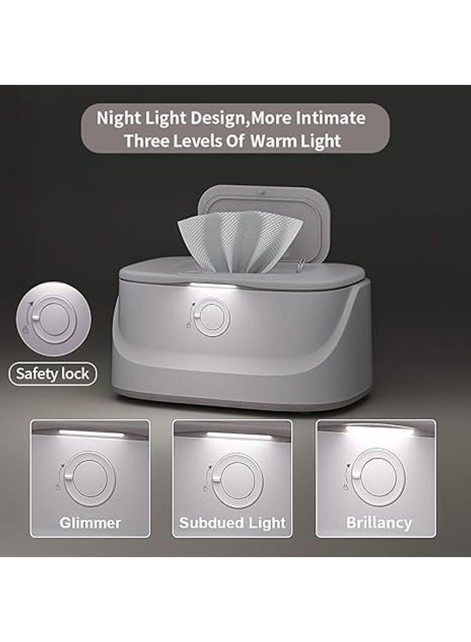 Baby Wipes Warmer with Night Light, Innovative Spring Design, Large Wipes Dispenser, Newborn Wipes Warmer - Image 3