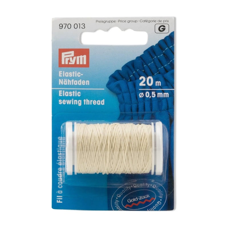 Prym Elastic Sewing Thread Natural 22 YD 20 M