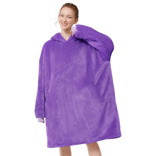 LetsFunny Blanket Hoodie,Oversized Wearable Sherpa Fleece Blanket Sweatshirt,Super Soft Warm Cozy with Giant Pocket,Gifts for Women Men Adults Teenagers Kids, One Size Fits All - Image 1