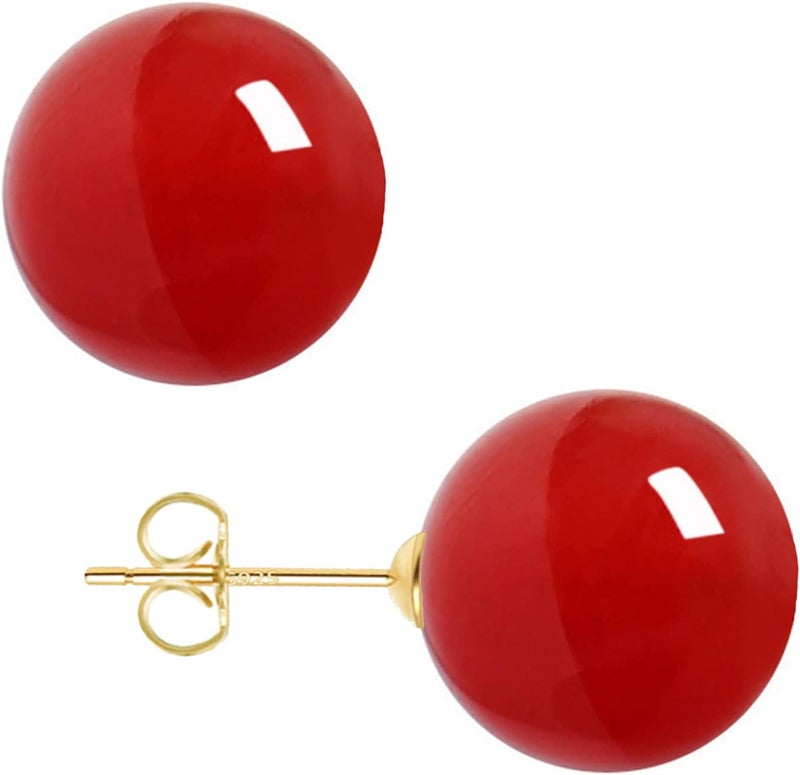 EFTKOY 18K Gold Plated 925 Sterling Silver Shell Pearl Stud Earrings,Hypoallergenic to Sensitive Ears - Image 1