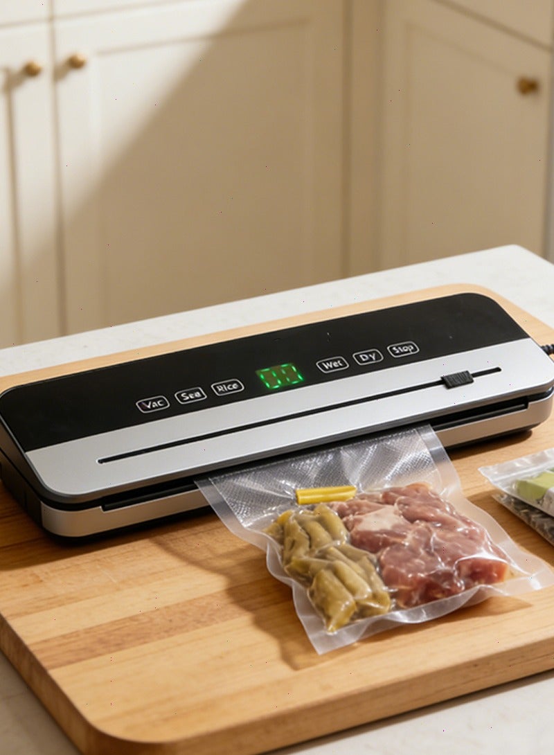 يواوليتي آلة تغليف بالفراغ مع 50 قطعة من أكياس التغليف، آلة تغليف أوتوماتيكية لحفظ الطعام، أوضاع تغليف جافة ورطبة مع شاشة لمس LED - Image 3