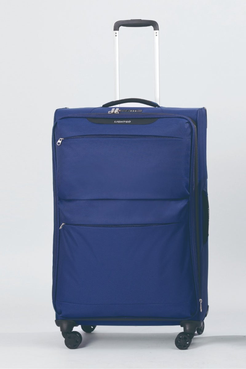 LIGHTGO 6947 large size Suitcase check in Suitcase soft spinner luggage 28inch with TSA lock waterproof zipper travel case navy color ultra-light case with half expandable - Image 1