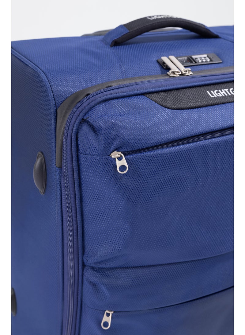LIGHTGO 6947 large size Suitcase check in Suitcase soft spinner luggage 28inch with TSA lock waterproof zipper travel case navy color ultra-light case with half expandable - Image 3