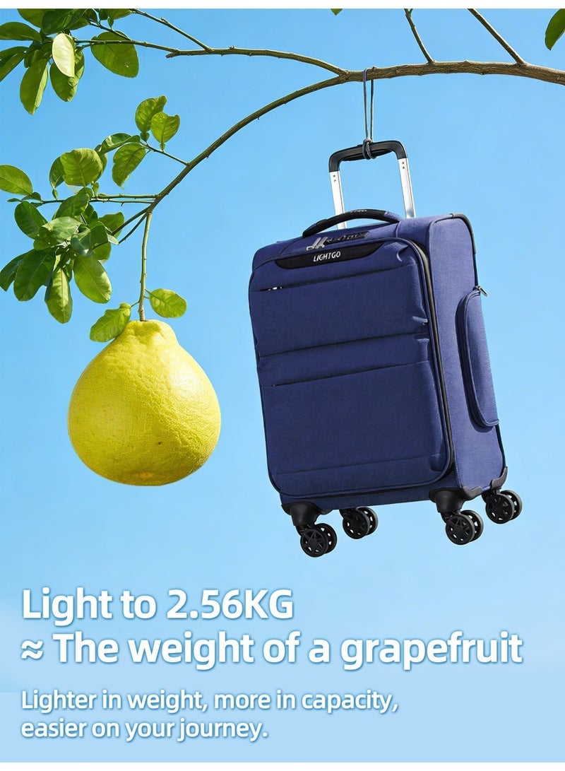 LIGHTGO 6947 large size Suitcase check in Suitcase soft spinner luggage 28inch with TSA lock waterproof zipper travel case navy color ultra-light case with half expandable - Image 1