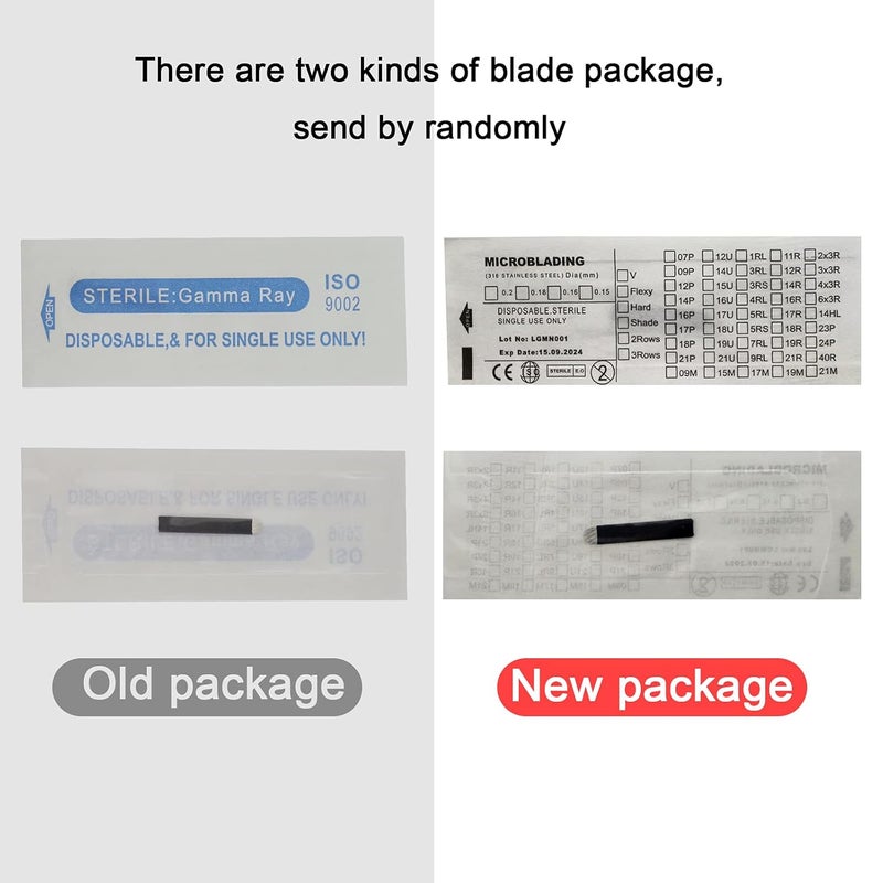 Guapa 50pcs Black Microblading Needles 12U,14U,16U,18U,7F,12F,14F,16F,18F,21F. 0.18mm Blade Permanent Makeup Tattoo Needle for Manual Pen (14F) - Image 5