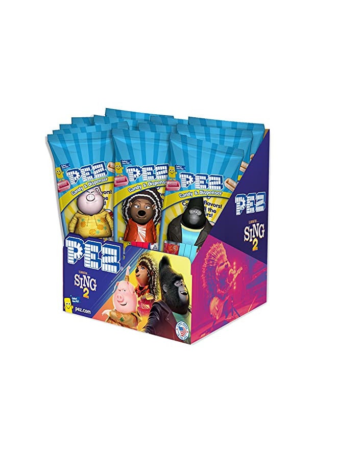 PEZ حلوى بيز سينغ 2 موزعات، مغلفة بشكل فردي كل منها مع حبتين من الحلوى، 1.15 رطل، فواكه متنوعة، 12 قطعة - Image 1