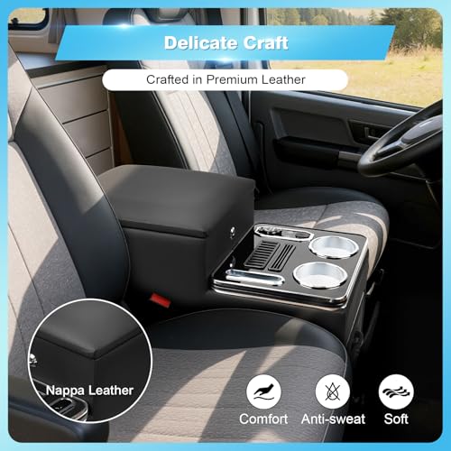 SILIVN Center Console Between Seats for Minivans, Featuring Cup Holders, Coin Compartment, and Card Slot Center Console for Trucks, Minivans, and SUVs Front Seat Bench Center with Locking (Update) - Image 3