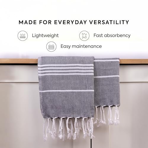 HABER Bath Towel Cotton, Ultra Soft & Highly Absorbent, Quick Dry Lightweight Luxury Towel for Bathroom, Spa & Travel (Pack of 1, Large Size 76x 152cm, Summer Friendly, Fast Drying) - Grey - Image 3