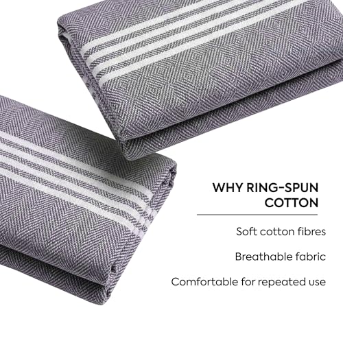 HABER Bath Towel Cotton, Ultra Soft & Highly Absorbent, Quick Dry Lightweight Luxury Towel for Bathroom, Spa & Travel (Pack of 1, Large Size 76x 152cm, Summer Friendly, Fast Drying) - Grey - Image 4