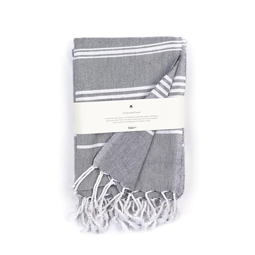 HABER Bath Towel Cotton, Ultra Soft & Highly Absorbent, Quick Dry Lightweight Luxury Towel for Bathroom, Spa & Travel (Pack of 1, Large Size 76x 152cm, Summer Friendly, Fast Drying) - Grey - Image 1