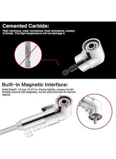 Generic 90/105 Degree Right Angle Drill, 5 PCS Angle Extension Power Drill Attachment with 1/4'' Hex Impact Shank, Flexible Shaft Adapter, Magnetic Socket Angled Drill Bit Holder for Screwdrivers  - Image 5