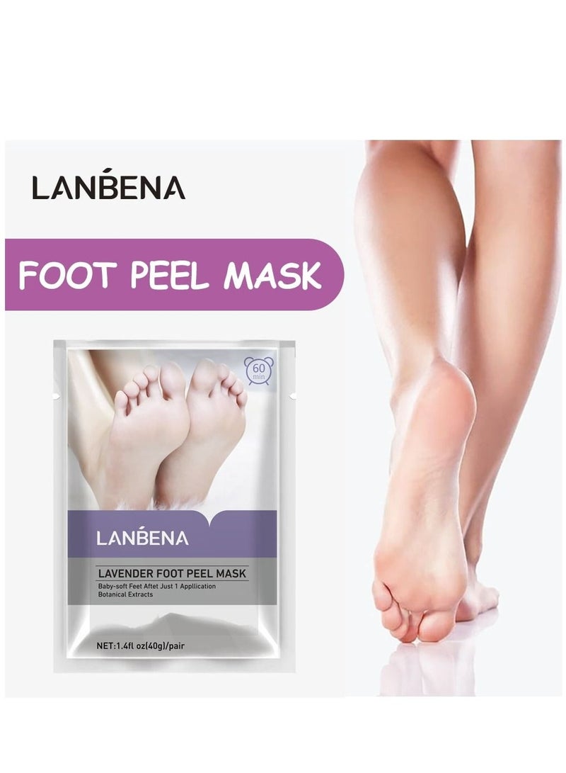 3 Pairs Foot Peel Mask Lavender,Exfoliator Peel Off Calluses Dead Skin Callus Remover,Repair Rough Heels & Get a Smooth Skin for Men and Women
