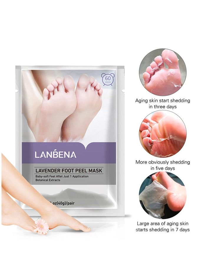 3 Pairs Foot Peel Mask Lavender,Exfoliator Peel Off Calluses Dead Skin Callus Remover,Repair Rough Heels & Get a Smooth Skin for Men and Women